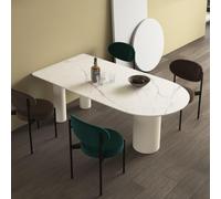 Weilai Concept La Plainville Dining Table, White - 240 x 100cm - Black Legs ( Customized )