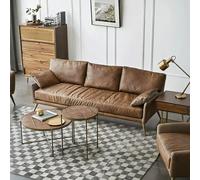 Weilai Concept Luna Three Seaters Sofa, Three Seater Corner Sofa, Real Leather - Dark Grey - Three Seater Corner 271cm