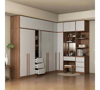 Weilai Concept Nascimento Corner Wardrobe, Tall Wardrobe, L Shape Wardrobe With Dressing Table - 180cm +120cm
