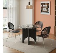Weilai Concept Oighrig Terrazzo Round Dining Table - Black - ⌀100cm