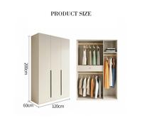 Weilai Concept Petrov Wooden Wardrobe - Cream - 120 x 60 x 200cm
