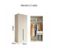 Weilai Concept Petrov Wooden Wardrobe - Cream - 80 x 60 x 200cm