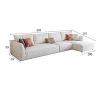 Weilai Concept R77 Dexter Three Seater Sofa, Modular Sofa, Leathaire - Three Seater Corner 320cm - White