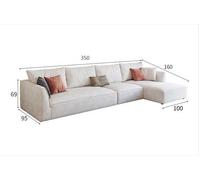 Weilai Concept R77 Dexter Three Seater Sofa, Modular Sofa, Leathaire - Three Seater Corner 350cm - White