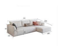 Weilai Concept R77 Dexter Two Seater Corner Sofa, Leathaire - Three Seater Corner 280cm - White