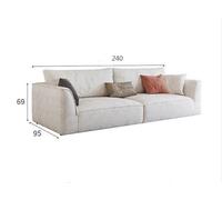 Weilai Concept R77 Dexter Two Seater Corner Sofa, Leathaire - Two Seater 240cm - White