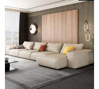 Weilai Concept R87 Calvin Four Seater, Five Seater Sofa, Corner Sofa, Leathaire - Three Seater Corner 340cm - Beige - Right-Hand Facing Sectional