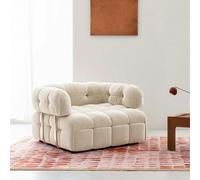 Weilai Concept Rojas Single Sofa Bed, Armchair Sofa Bed, Cream, 100CM (Clearance) - 100cm