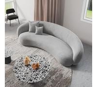 Weilai Concept Romelia Three Seater Curved Sofa, Velvet - Grey
