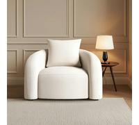 Weilai Concept Sadiq Armchair With Cushion, White Boucle - Style 3 - Style 3