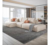 Weilai Concept Samona Three Seater, Four Seater Corner Sofa, Leathaire - Grey - Four Seater Corner 320cm / 130cm - Left Hand Facing