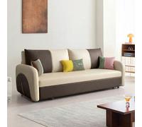Weilai Concept Sibyl Two Seater Sofa Bed - Option 8 Brown + Beige - 170cm (with one drawer)