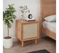 Weilai Concept Tableau Rattan Bedside Table, Solid Wood - Cherry Wood Colour