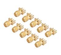 WEILAILANTIAN 10Pcs Brass SMA Female PCB Panel Mount Connector, SMA Connector Female Base Socket Jack PCB 50 Ohm RF Connectors, for Wireless Device Equipments