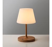 WEILAILUX Outdoor Battery Operated Table Lamp Waterproof, 4000mAh Cordless Table Lamp Rechargeable, Touch Dimmable Desk Lamp, LED Night Light for Patio Camping Restaurant Home (Wood Grain, 9.6in)