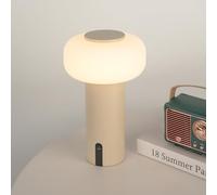 WEILAILUX Shower Lamp Waterproof, Outdoor Cordless Table Lamp Rechargeable, Portable Battery Operated Lamp, Touch Dimmable Night Light for Bedroom/Patio/Dinning/Camping (Khaki)