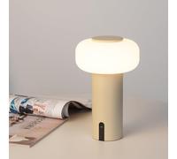 WEILAILUX Waterproof Shower Lamp, Rechargeable Outdoor Table Lamp (Khaki) | Original Design, Portable Cordless, Touch Dimming, 4000mAh Battery 8-72 Hours, 180 Lumen, 2700K LED, IP44, Indoor & Outdoor