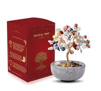 WEILAOK Crystal Tree, Healing Stones Gemstones Tree, Lucky Tree, Money Tree, Feng Shui Decoration, Bonsai Tree, Rose Quartz, Feng Shui Chakra Tree for Living Room Bedroom Decoration