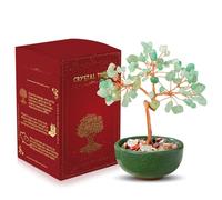 WEILAOK Crystal Tree of Life, Green Aventurine Crystal Tree, Money Tree, Gemstone Tree with Ceramic Flower Pot, Tree of Life Gifts for Womens, Fengshui Ornament for Home Office Room House