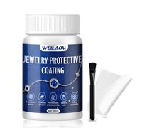 WEILAOK Jewelry Protective Coating, Jewelry Coating Tarnish Protector, Gloss Varnish for Metal and Stone Jewelry, Prevents Tarnishing, Discoloration and Corrosion, White-Transparent After Curing-100ml