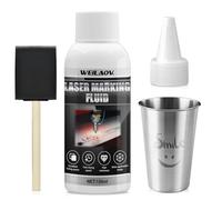 WEILAOK Laser Marking Fluid, Laser Marking Powder Suitable for Laser Engraving of Various Metals, Fast Drying Speed, High Whiteness, 150ML