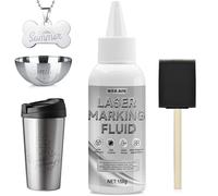 WEILAOK Laser Marking Liquid, Laser Marking Spray for Metal Marking, Quick-Drying Laser Marking Powder for Laser Engraving, Metal, Jewellery, Glass, Aluminium, Stainless Steel, 150 ml