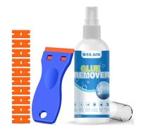 WEILAOK Sticky Stuff Remover, Adhesive Remover Spray, Super Glue Remover, Label Remover Spray, Sticker Remover Spray with 10pcs Plastic Scraper for Easy Removal of Stickers, Labels, Decals, 100ml