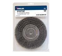 Weiler 01075P 6" Narrow Face Crimped Wire Wheel, .014" Steel Fill, 5/8"-1/2" Arbor Hole (Pack of 5)