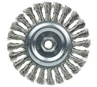 Weiler 08796 Roughneck Jr. 6" Filler Pass Weld Cleaning Brush.023" Stainless Steel Wire Fill, 5/8"-11 UNC Nut, Made in The USA (Pack of 5)