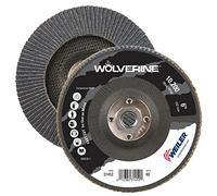 Weiler 31452 Wolverine 6" x 5/8"-11 UNC NUT Abrasive Flap Disc, 60 Grit Zirconia Alumina, Bevel Type 29, Phenolic Backing, Standard Density, Made in The USA, (Pack of 10)