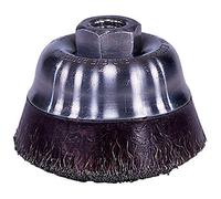 Weiler 35406 3-1/2" Polyflex Encapsulated Crimped Wire Cup Brush, .014" Steel Fill, 5/8"-11 UNC Nut, Burgundy Elastomer, Made in the USA