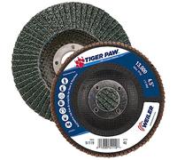 Weiler 51119 4-1/2" Tiger Paw Abrasive Flap Disc, Angled (Ty29), Phenolic Backing, 40Z, 7/8" Arbor Hole (Pack of 10)