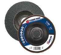 Weiler 51121 4-1/2" Tiger Paw Abrasive Flap Disc, Angled (Ty29), Phenolic Backing, 80Z, 7/8"" Arbor Hole (Pack of 10)