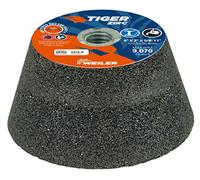 Weiler 68352 Tiger ZIRC Type 11 Flaring Cup Wheel, ZA16-Q, 4/3 x 2 x 5/8-11, Rim 1", Back 3/4", (Pack of 5)