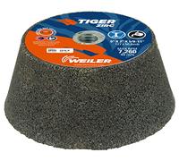 Weiler 68355 Tiger ZIRC Type 11 Flaring Cup Wheel, ZA16-Q, 5/3-3/4 x 2 x 5/8-11, Rim 1", Back 3/4", (Pack of 5)