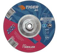 Weiler 68371 7" x 1/8" Tiger AO Type 27 Cut and Grind Combo Wheel A30T 5/8-11 Nut, (Pack of 10)