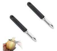 Weilin 2 Pack Vegetable Peeler, Potato Veg Peeler Set, Stainless Steel Peelers for Kitchen with Eye Remover & Soft Grip Handle for Left & Right Hand
