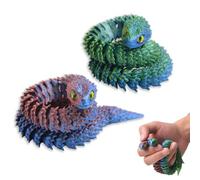Weilin 2 Pcs 3D Printed Snake, 3D Printed Animals Toys, 11.81 Inches Articular Mobility Snake Toy for Home and Office Decoration(Gradient)
