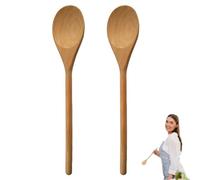 Weilin 2 Pcs Wooden Spoon, Wooden Cooking Spoons for Cooking Spoons Set with Long Handle for Mixing, Stirring & Serving SoupCooking Mixing Stirrer Kitchen Tools Utensils