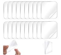 Weilin 20 Pcs Self Adhesive Pads, Clear Double Sided Sticky Pads for Mounting Clear Stickers for Walls Hanging Sticky Gel Pad Two Sided Precut Tape Precut Squares Washable