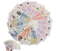 Weilin 200 Pcs Fake Money, Sterling Pound Prop Play Money 50 Notes Each of Denominations 5, 10, 20, And 50 for Kids to Develop Literacy and Math Skills