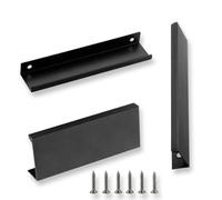 Weilin 3 Sets Vinyl Wall Mount, Vinyl Shelf, Record Wall Mount Industrial Record Shelf, Installation Display Holder for LPs, CDs & Magazines, Stainless Steel, 120mm x 32mm x 18mm, Black