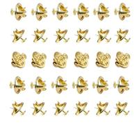 Weilin 30 Pairs Pin Badge Backs, Locking Pin Backs, Butterfly Clutch Metal Pins Backs with Horse Thorn Needle for Craft Making (Gold)