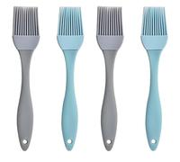 Weilin 4 Pcs Pastry Brushes, Silicone Pastry Brush, 17cm Basting Brush for BBQ, Grilling, Stirring, Baking, Cooking Grey and Blue