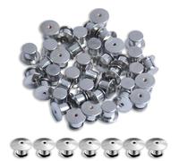 Weilin 40 Pcs Locking Pin Backs, Pin Badge Backs for Jewelry Brooches Badge Name Tags Crafts DIY, Silver
