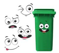 Weilin 8 Pcs Wheelie Bin Stickers, Funny Bin Stickers for Wheelie Bins, Large Self-Adhesive Cartoon Expressions for Dustbins Decorative Decals for Trash Cans Indoor Outdoor