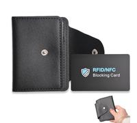 Weilin Credit Card Wallet Holder Wallet for Man/Women, 1x RFID Blocking Card, Soft Leather Business Case Organizer Bag with 26 Card Sleeves Inside (Black)