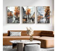 weiling London Landscape Paintings Vintage Poster Orange Tree Retro Scenery Canvas Wall Art Print Living Room Decor Picture-40x60cmx3 Frameless