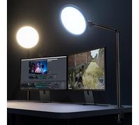 Weilisi 10.2" Desk Ring Light with Stand, 360° Rotate Desk Lamps for Home Office with C-Clamp, Flexible Height Desk Light, Adjust Arm Ring Light for Desk, Podcast, Gaming, Recording, Zoom Lighting