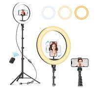 Weilisi 12" Selfie Ring Light with 63" Tripod Stand, Dimmable LED Ring Light with Phone Holder and Wireless Remote, [2-in-1] Ring Light & Selfie Stick for Photography/Makeup/Live Stream/YouTube